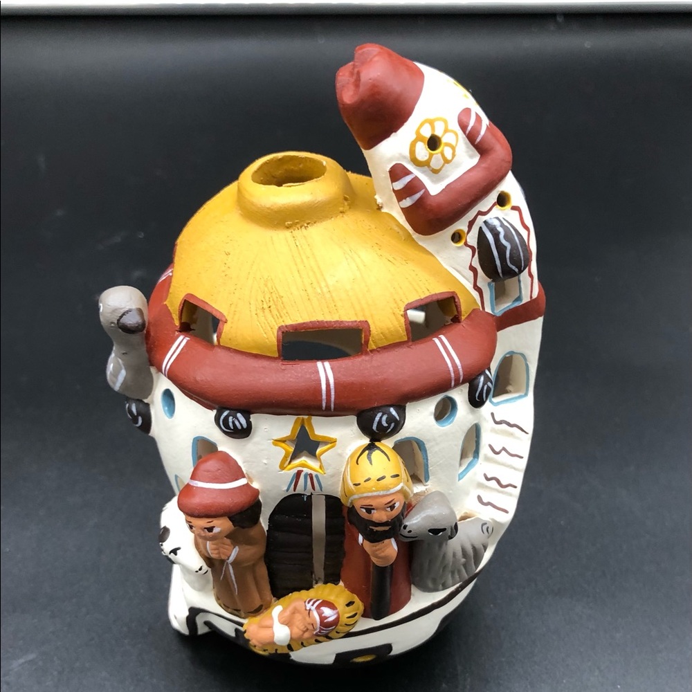 🌸Ceramic Nativity w/tea lite -10000 Villages🌸